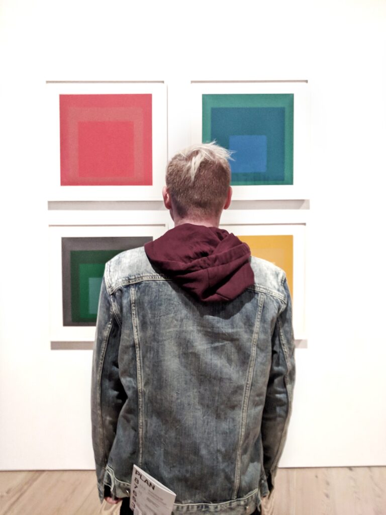 Adam Groffman in a Paris art museum